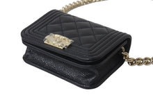 Load image into Gallery viewer, 新品未使用 CHANEL シャネル ミニ チェーンショルダーバッグ 31番台 ココマーク キルティング ブラック キャビアスキン 中古 4c071655