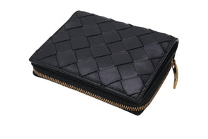 BOTTAGA VENETA ボッテガヴェネタ leather wallet レザー 二つ折り財布 イントレチャートレザー 美品 中古 4c071656