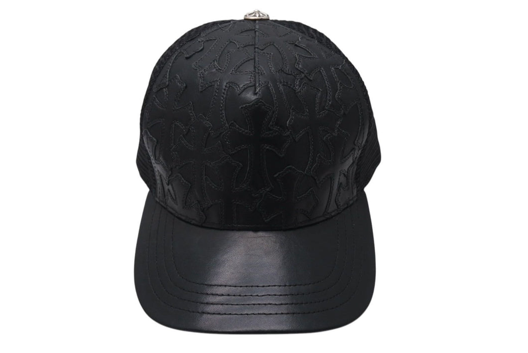 CHROME HEARTS クロムハーツトラッカーキャップ クロスパッチ セメタリー クロスボール シルバー 925 ブラック 美品 中古 4c071659