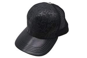 CHROME HEARTS クロムハーツトラッカーキャップ クロスパッチ セメタリー クロスボール シルバー 925 ブラック 美品 中古 4c071659