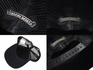 CHROME HEARTS クロムハーツトラッカーキャップ クロスパッチ セメタリー クロスボール シルバー 925 ブラック 美品 中古 4c071659