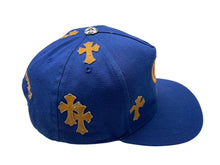 Load image into Gallery viewer, CHROME HEARTS クロムハーツ キャップ ベースボールキャップ クロスパッチ CHロゴ刺繍 シルバー 925 ブルー オレンジ 美品 中古 4c071660