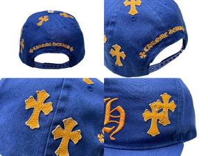 CHROME HEARTS クロムハーツ キャップ ベースボールキャップ クロスパッチ CHロゴ刺繍 シルバー 925 ブルー オレンジ 美品 中古 4c071660