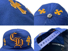 Load image into Gallery viewer, CHROME HEARTS クロムハーツ キャップ ベースボールキャップ クロスパッチ CHロゴ刺繍 シルバー 925 ブルー オレンジ 美品 中古 4c071660