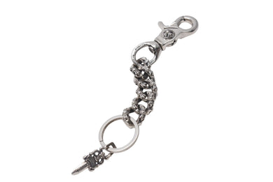 CHROME HEARTS クロムハーツ ダガーチャーム キーリング 重量約73.3g シルバー925 5リンク STERLING刻印 美品 中古 4c071662