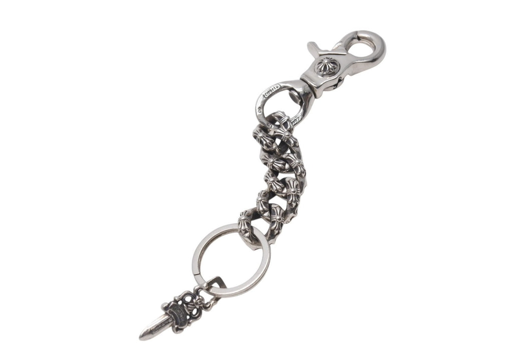 CHROME HEARTS クロムハーツ ダガーチャーム キーリング 重量約73.3g シルバー925 5リンク STERLING刻印 美品 中古 4c071662