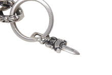 Load image into Gallery viewer, CHROME HEARTS クロムハーツ ダガーチャーム キーリング 重量約73.3g シルバー925 5リンク STERLING刻印 美品 中古 4c071662
