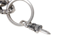 CHROME HEARTS クロムハーツ ダガーチャーム キーリング 重量約73.3g シルバー925 5リンク STERLING刻印 美品 中古 4c071662