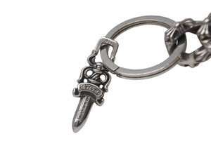 CHROME HEARTS クロムハーツ ダガーチャーム キーリング 重量約73.3g シルバー925 5リンク STERLING刻印 美品 中古 4c071662