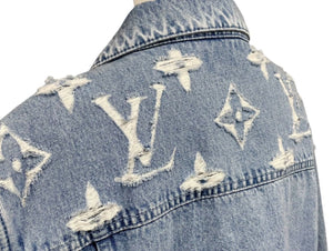 新品未使用 LOUIS VUITTON ルイヴィトン 1AGING モノグラムデニム ダメージ ジャケット RM251MM PNB HSA18W サイズ48 中古 4c071663