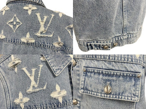 新品未使用 LOUIS VUITTON ルイヴィトン 1AGING モノグラムデニム ダメージ ジャケット RM251MM PNB HSA18W サイズ48 中古 4c071663