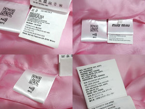 極美品 MIUMIU ミュウミュウ ボアフリースジャケット コート アウター ML584 1XLM サイズ38 ピンクロゴ 中古 4c071667 