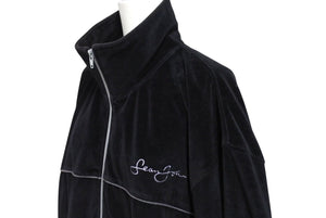 SEAN JOHN ショーンジョン veroa jacket ベロアトラック ジャケット サイズ XL ブラック コットン 美品 中古 4c071677