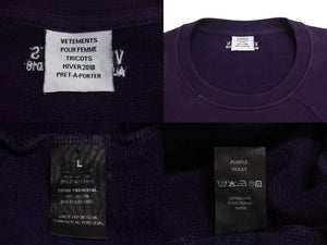 VETEMENTS ヴェトモン BEVERLY HILLS スウェット LA限定 パープル ビバリーヒルズ 刺繍 サイズL 美品 中古 4c071687 