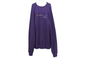 VETEMENTS ヴェトモン BEVERLY HILLS スウェット LA限定 パープル ビバリーヒルズ 刺繍 サイズL 美品 中古 4c071687 