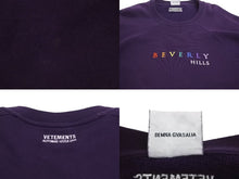 画像をギャラリービューアに読み込む, VETEMENTS ヴェトモン BEVERLY HILLS スウェット LA限定 パープル ビバリーヒルズ 刺繍 サイズL 美品 中古 4c071687 