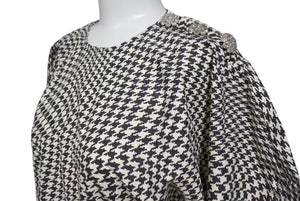GANNI ガニー Houndstooth pattern blouse 千鳥柄 ブラウス レディース サイズ 34 コットン 100% 美品 中古 4c071712