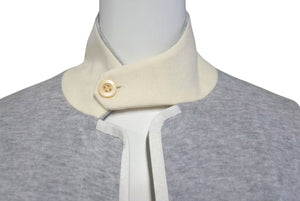 SACAI サカイ 14-00617M CARDIGAN カーディガン Vネック サイズ1 ライトグレー コットン100% 良品 中古 4c071715 