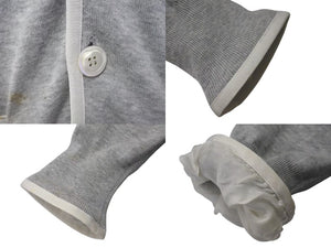 SACAI サカイ 14-00617M CARDIGAN カーディガン Vネック サイズ1 ライトグレー コットン100% 良品 中古 4c071715 
