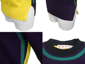 MARNI マルニ ラメ入り配色 半袖ニット Tシャツ プルオーバー P16GCMDT14EQOFA302 マルチカラー サイズ38 美品 中古 4c071719