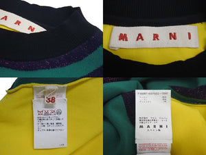 MARNI マルニ ラメ入り配色 半袖ニット Tシャツ プルオーバー P16GCMDT14EQOFA302 マルチカラー サイズ38 美品 中古 4c071719