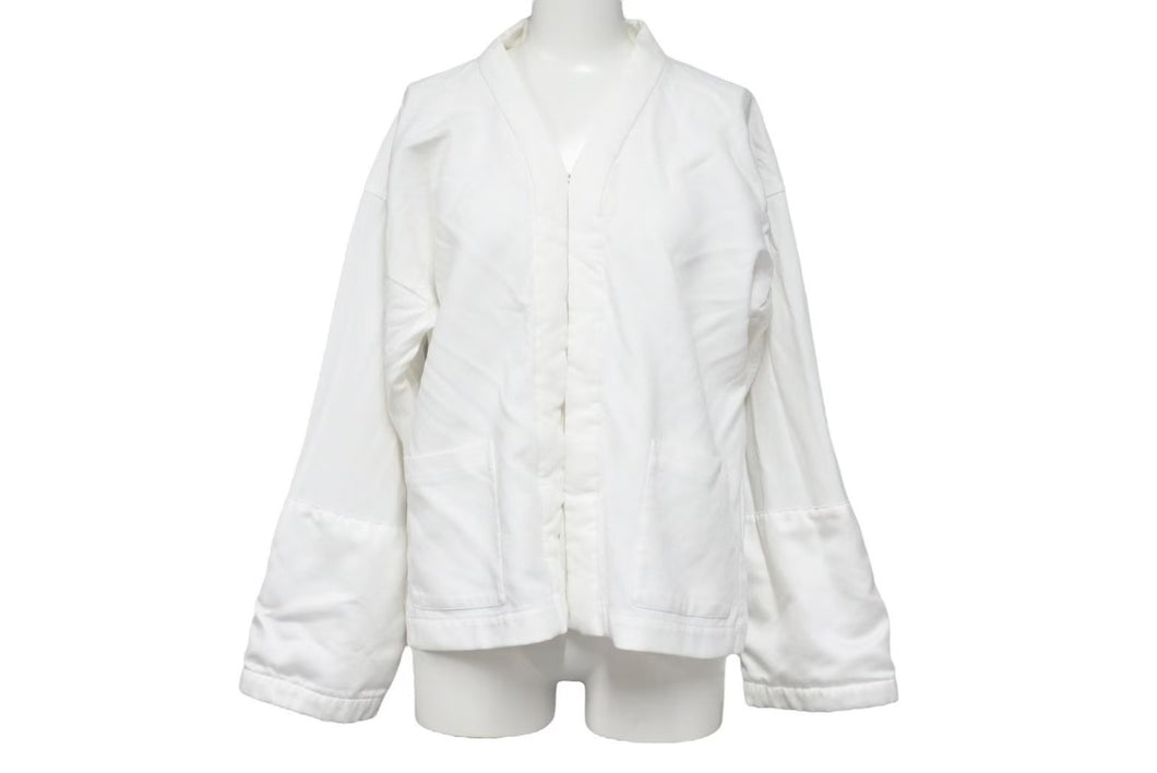 COMME DES GARCONS コムデギャルソン JACKET ジャケット レディース XS ホワイト ポリエステル RI-J027 美品 中古 4c071722