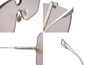 極美品 Christian Dior クリスチャンディオール リムレス サングラス FWMVC サイズ145 ブラウン ゴールド プラスチック 中古 4c071756