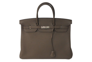 新品同様品 HERMES エルメス バーキン40 トープ トゴ 40cm R刻印 シルバー金具 ハンドバッグ 中古 4c071764