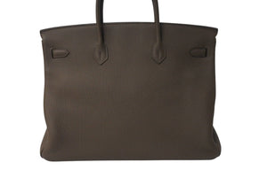 新品同様品 HERMES エルメス バーキン40 トープ トゴ 40cm R刻印 シルバー金具 ハンドバッグ 中古 4c071764