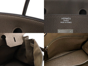 新品同様品 HERMES エルメス バーキン40 トープ トゴ 40cm R刻印 シルバー金具 ハンドバッグ 中古 4c071764