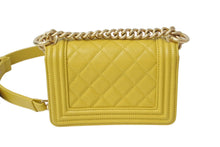 Load image into Gallery viewer, 極美品 CHANEL シャネル ボーイシャネル チェーンショルダーバッグ A67364 ココマーク キャビアスキン イエロー ランダム番台 中古 4c071780