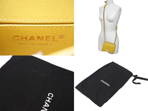 極美品 CHANEL シャネル ボーイシャネル チェーンショルダーバッグ A67364 ココマーク キャビアスキン イエロー ランダム番台 中古 4c071780