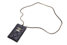 Load image into Gallery viewer, 新品同様 CHANEL シャネル チェーンカードケース ネックストラップ ココマーク 30番台 2021年 ラムスキン ブラック 中古 4c071786
