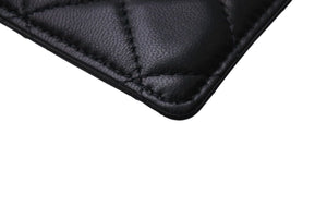 新品同様 CHANEL シャネル チェーンカードケース ネックストラップ ココマーク 30番台 2021年 ラムスキン ブラック 中古 4c071786