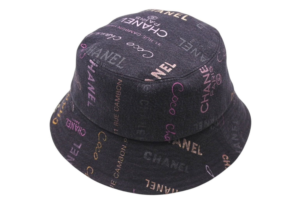 極美品 CHANEL シャネル 22SS バケットハット ロゴデニム