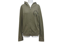 Load image into Gallery viewer, 極美品 CHROME HEARTS クロムハーツ ジップアップフーディー サイズS セメタリークロス ホースシュー ダガージップ カーキ 中古 4c071791