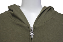 Load image into Gallery viewer, 極美品 CHROME HEARTS クロムハーツ ジップアップフーディー サイズS セメタリークロス ホースシュー ダガージップ カーキ 中古 4c071791