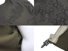 Load image into Gallery viewer, 極美品 CHROME HEARTS クロムハーツ ジップアップフーディー サイズS セメタリークロス ホースシュー ダガージップ カーキ 中古 4c071791