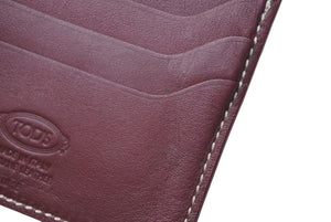 TOD`S トッズ カードケース パスケース 名刺入れ レザー 革 ボルドー ワインレッド 美品 中古 4c071797
