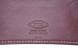 TOD`S トッズ カードケース パスケース 名刺入れ レザー 革 ボルドー ワインレッド 美品 中古 4c071797