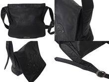 Load image into Gallery viewer, 極美品 CHROME HEARTS クロムハーツ メッセンジャーバッグ BAG-MAIL BS FLR BSフレア ブラック シルバー ブラック レザー 中古 4c071818