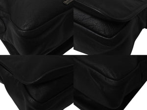 極美品 CHROME HEARTS クロムハーツ メッセンジャーバッグ BAG-MAIL BS FLR BSフレア ブラック シルバー ブラック レザー 中古 4c071818