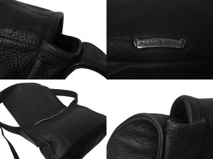 極美品 CHROME HEARTS クロムハーツ メッセンジャーバッグ BAG-MAIL BS FLR BSフレア ブラック シルバー ブラック レザー 中古 4c071818