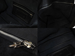 極美品 CHROME HEARTS クロムハーツ メッセンジャーバッグ BAG-MAIL BS FLR BSフレア ブラック シルバー ブラック レザー 中古 4c071818