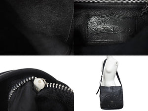 極美品 CHROME HEARTS クロムハーツ メッセンジャーバッグ BAG-MAIL BS FLR BSフレア ブラック シルバー ブラック レザー 中古 4c071818
