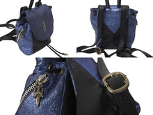 Load image into Gallery viewer, CHROME HEARTS クロムハーツ IGGY MINI イギー ミニ ダガー付き バックパック レザー シルバー925 ブルー 美品 中古 4c071820