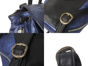 CHROME HEARTS クロムハーツ IGGY MINI イギー ミニ ダガー付き バックパック レザー シルバー925 ブルー 美品 中古 4c071820