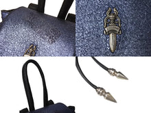 Load image into Gallery viewer, CHROME HEARTS クロムハーツ IGGY MINI イギー ミニ ダガー付き バックパック レザー シルバー925 ブルー 美品 中古 4c071820