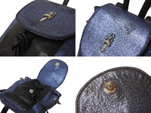 Load image into Gallery viewer, CHROME HEARTS クロムハーツ IGGY MINI イギー ミニ ダガー付き バックパック レザー シルバー925 ブルー 美品 中古 4c071820