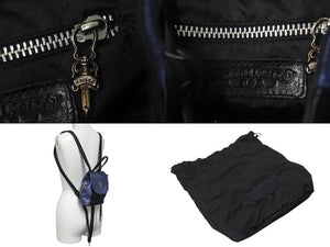 CHROME HEARTS クロムハーツ IGGY MINI イギー ミニ ダガー付き バックパック レザー シルバー925 ブルー 美品 中古 4c071820